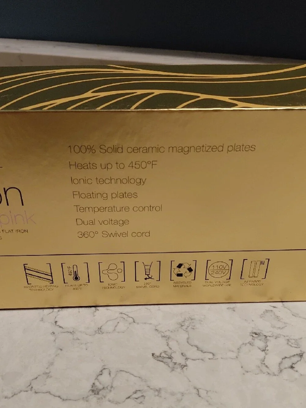 NEW SO'LEIL Pro Flat Iron Soft Baby Pink Soleil Ceramic Magnetized Plates